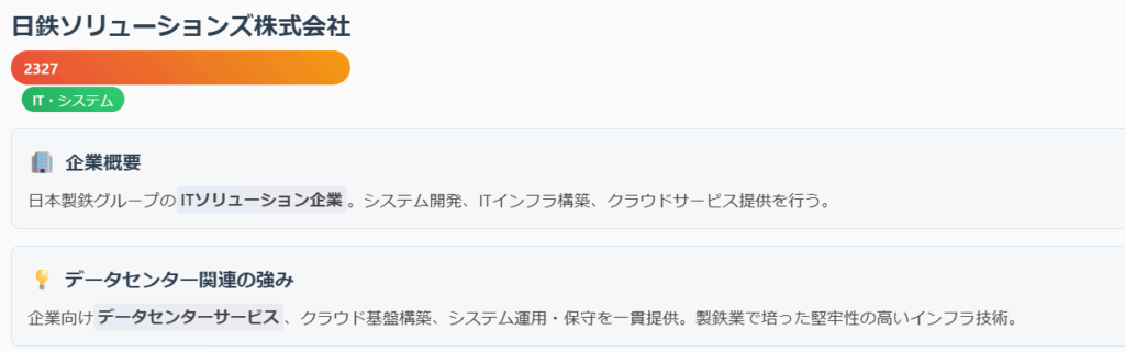 日鉄ソリューションズ（2327）