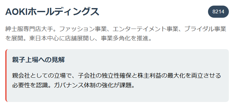 AOKIホールディングス(8214)