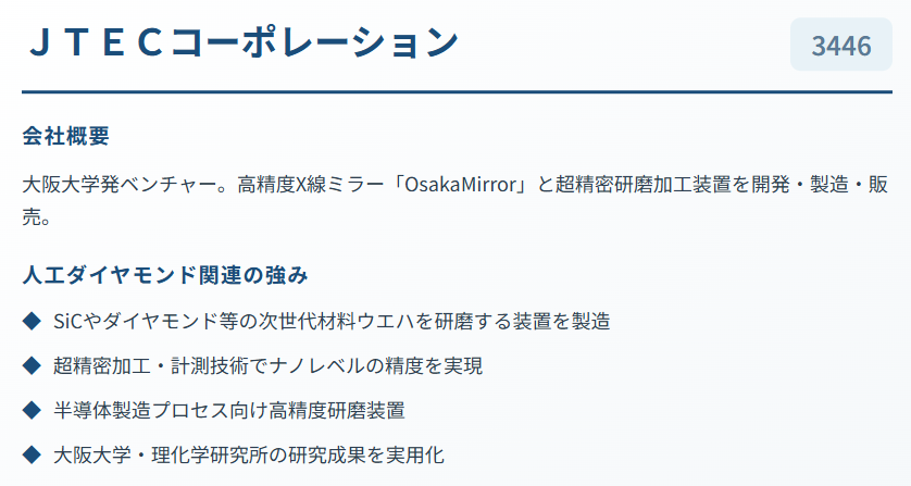 JTECコーポレーション（3446）