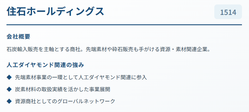 住石ホールディングス（1514）