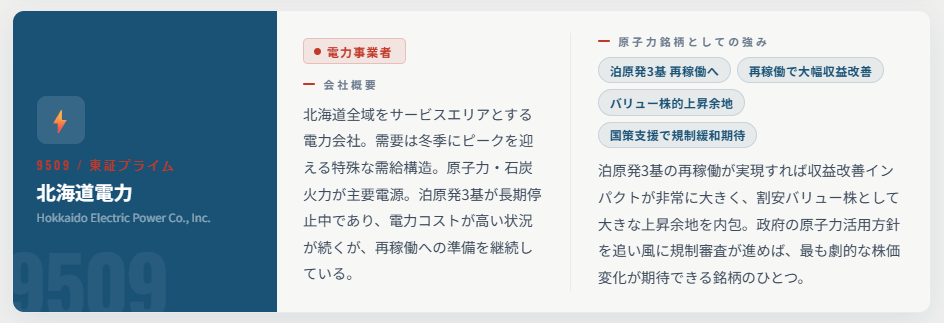 北海道電力（9509）
