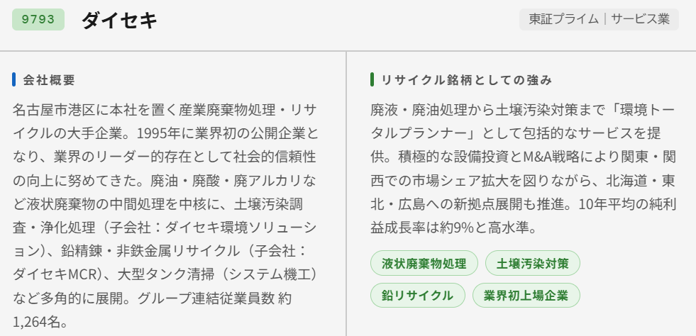 ダイセキ（9793）